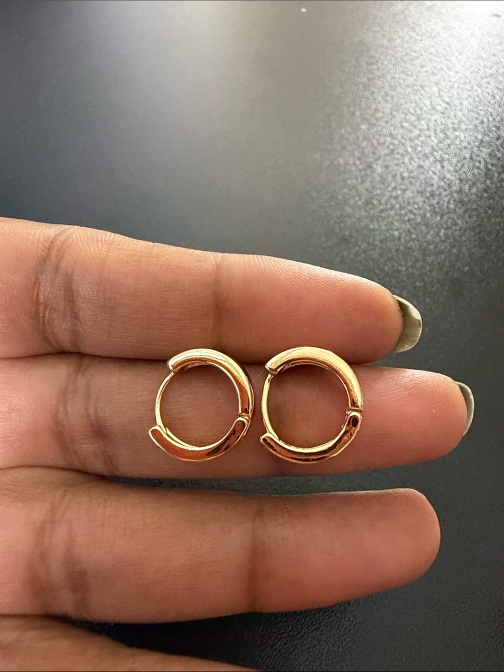 Gold Huggie Hoop Earrings - Elegant Women’s Jewelry - Picture 3 of 5